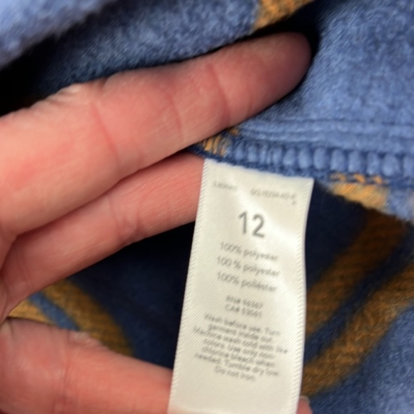 𝅺Boy's Osh Kosh B'Gosh Blue Orange  Fleece Button Up Shirt - Picture 7 of 8